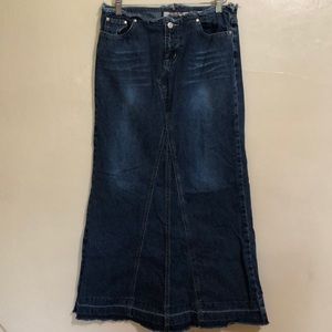 Vintage Y2K Paris Blues Long Denim Skirt - Junior's 9